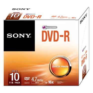 Imagem de Sony 10DMR47SS 16x DVD-R 4,7 GB mídia de DVD gravável - pacote com 10