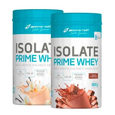 Imagem de Kit 2x Isolate Prime Whey Isolado e Hidrolisado 900g Cada Bodyaction - Chocolate + Baunilha