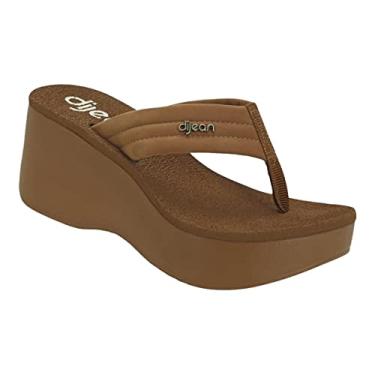 Imagem de TAMANCO FEMININO DIJEAN 276 PLATFORMA ANABELA SALTO 7 CM Cor:Ambar;Tamanho:38