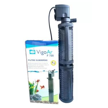 Imagem de Filtro Submerso F700 para Aquários até 200 litros Vigo Ar Filtro com Bomba Acoplada Filtragem e Circulação