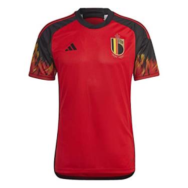 Imagem de Camiseta Adidas Bélgica 2022 P Masculino - Vermelho e Preto