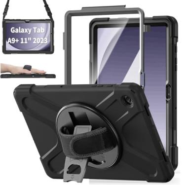 Imagem de ZenRich Capa para Samsung Galaxy Tab A9 Plus de 11 polegadas com protetor de tela, capa resistente à prova de choque com suporte giratório, alça de mão/ombro, suporte para lápis para Galaxy Tab A9+/A9