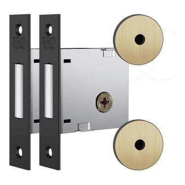 Imagem de Fechadura Auxiliar Oxidado Tetra Stam 1004 Par Com 4 Chaves