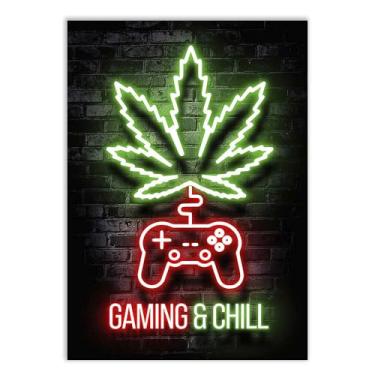 Imagem de Placa Decorativa Gamer Game And Chill Jogos Decoração Quarto