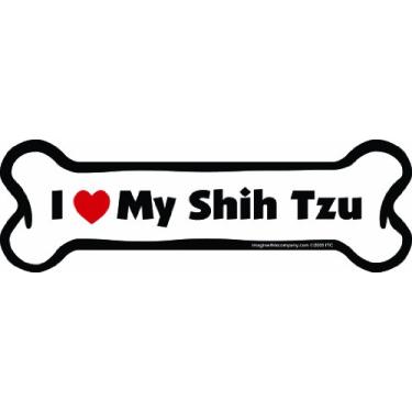 Imagem de Imagine This Ímã Bone Car, I Love My Shih Tzu, 5 x 18 cm
