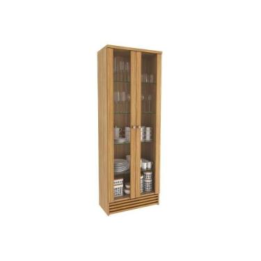 Imagem de Cristaleira Sala Jantar CR6002 2 Portas c/ Vidro Natural - Tecno Mobil