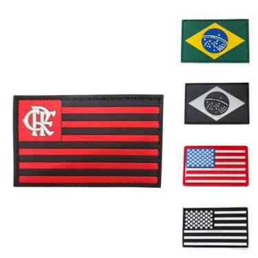 Imagem de Bandeira Do Brasil Emborrachada 3d Patch Com tiras autocolantes - Mund