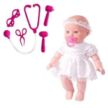 Imagem de Kit Boneca Baby Minha 1ª Oração + Kit Médico Doutora 5 Peças - Milk Br