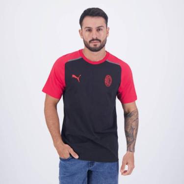 Imagem de Camiseta Puma AC Milan Casual Preta e Vermelha, M