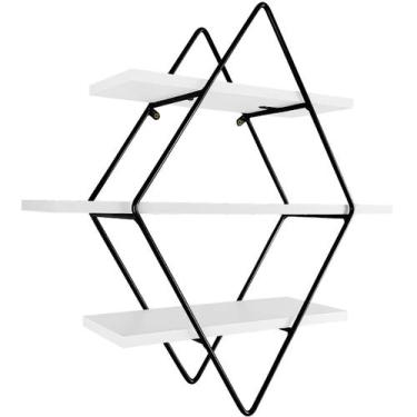 Imagem de Prateleira Tripla Estante Decorativa Livros Quarto Sala Losan Aço MDP 