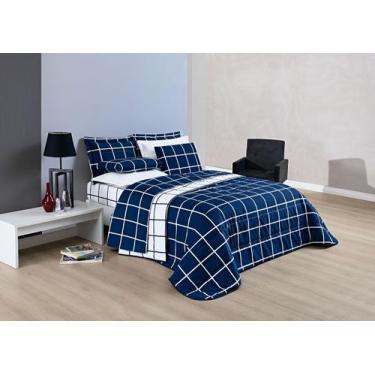 Imagem de Cobre Leito Casal Austin 3Pçs Dupla Face Micropercal 200 Fios Várias C