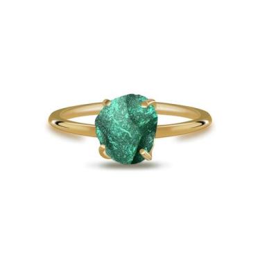 Imagem de Aliança Malaquita - Cristal Natural, Prata 925