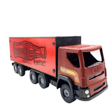 Imagem de Caminhão De Brinquedo Carreta Brinquedo Vermelho C/ Baú 1 Un - P.A BRI