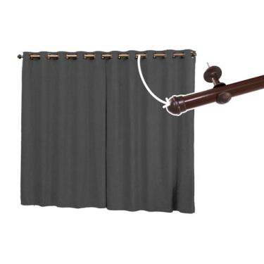 Imagem de Cortina Semi-Blackout Com Varão 2,80 x 1,70 Tecido Suede Grosso - Arma