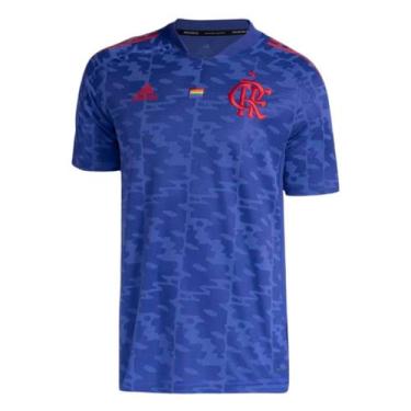 Imagem de Camisa Masculina Flamengo Pride LGBTQIA+ 2021, P, Azul