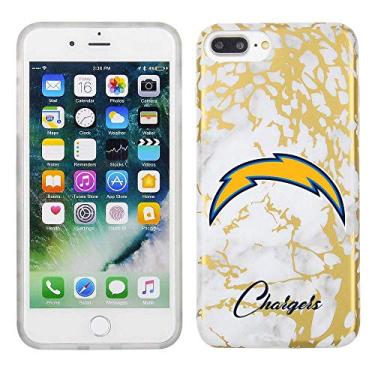 Imagem de Prime Brands Group Capa de celular para Apple iPhone 8 Plus/7 Plus/6S Plus - Branco/Ouro - Licenciado pela NFL Los Angeles Chargers