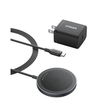 Imagem de Anker Carregador MagGo magnético sem fio (pad), certificado Qi2 15W ultrarrápido MagSafe carregador sem fio, para iPhone 15/15 Plus/15 Pro/15 Pro Max/14/13/12 Series (carregador USB-C incluído)
