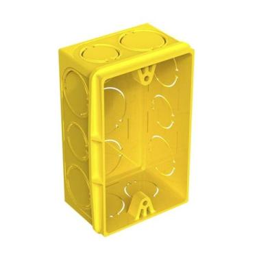 Imagem de Caixa de Luz 4X2 Retangular Amarela Tigre, Amarelo