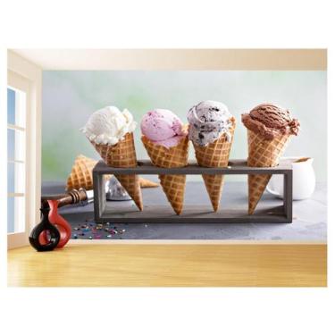 Imagem de Papel De Parede 3D Alimentos Sorvete Casquinha 3,5M Al361 - Você Decor