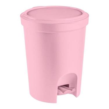 Imagem de Lixeira Plástica Infantil com Pedal Rosa Baby Sanremo 6,6L