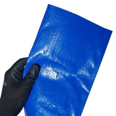 Imagem de Rolo de 12 Metros de Mangueira Flat Azul Achatada 4 Polegadas Irrigaçã