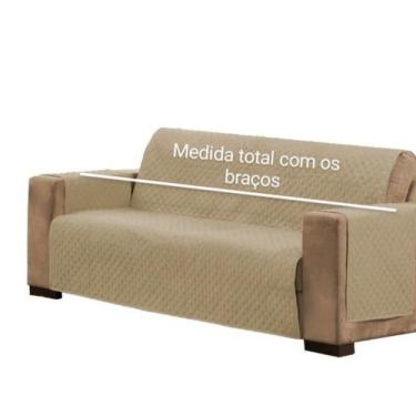 Imagem de Protetor de sofá impermeável 1.60m(medindo com os braços)bege - sara e