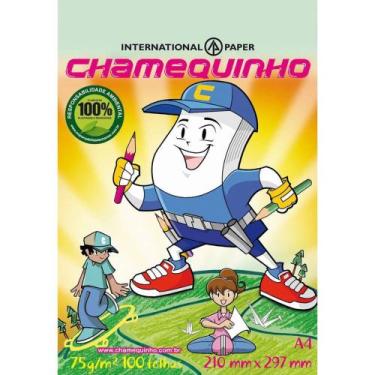 Imagem de Papel Sulfite Verde A4 (21x29,7) - 100 Folhas - Chamequinho - Chamex