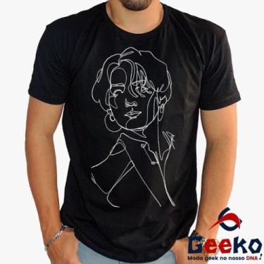 Imagem de Camiseta BTS 100% Algodão Jeon Jungkook K-pop Geeko, Preto gola careca