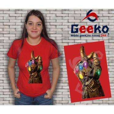 Imagem de Baby Look Manopla Jóias do Infinito - Thanos - Geeko, Vermelho, GG