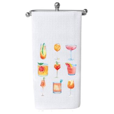 Imagem de PXTIDY Aperol Spritz Toalha Itália Viagem Bachelorette Guft Aperol Tema de Chá de Nupcial Aperol Cocktail Cozinha Toalha de Prato de Chá (Toalha Spritz)