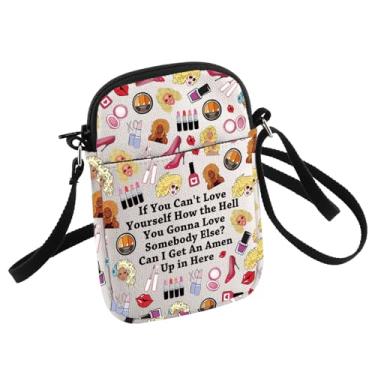 Imagem de HOLLP Bolsa transversal inspirada em Drag Race, protetor de livro Drag Queen, presente de orgulho para mulheres, Love Yourself
