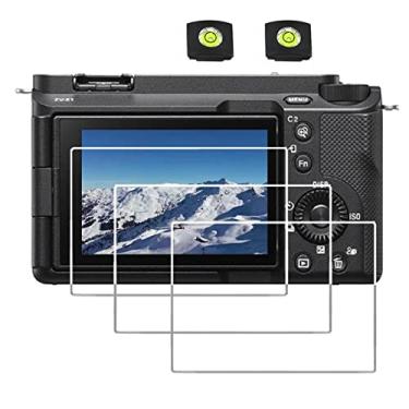 Imagem de debous ZV-E1 A6700 Protetor de tela para câmera Sony Alpha A6700 ZV-E1 ZVE1 Capa protetora rígida de vidro temperado transparente (pacote com 3 + 2)