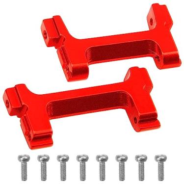 Imagem de ShareGoo Aluminum Alloy Front Rear Bumper Mounts Stand Set Compatible with 1/18 Traxxas TRX4M 1/18 RC Crawler Car Upgrade Parts (Red)