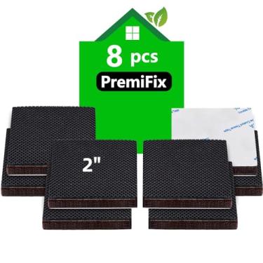 Imagem de Almofadas de borracha antiderrapantes para móveis, 2 polegadas, 8 peças, antiderrapante, almofadas de móveis, sofá de madeira, colchão autoadesivo, antiderrapante, 7 mm de espessura, protetor de móveis para piso de madeira, Quadrado