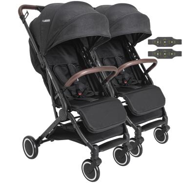 Imagem de Carrinho para Gemeos Duplo Compacto Kiddo Sprint II Preto