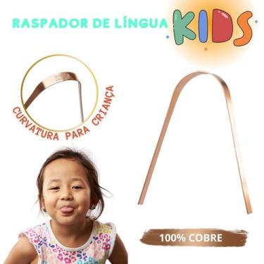 Imagem de Raspador Infantil de Cobre Limpador de lingua kids para crianças cobre