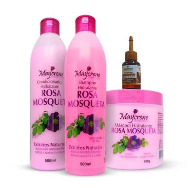 Imagem de Kit Capilar Rosa Mosqueta Hidratante Maycrene + Óleo Reparador 30ml