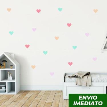 Imagem de Adesivo de Parede Coração 6cm 160 Und Fofinho Decoração - Adesivo Rei
