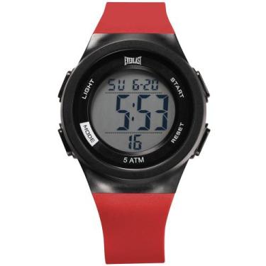 Imagem de Relógio Everlast Masculino A Prova D'Agua Digital Resistente, Vermelho