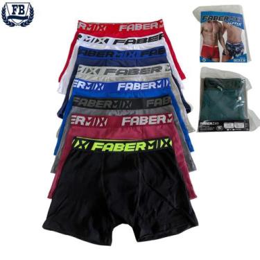 Imagem de Kit Com 10 Cuecas Algodão Box Boxer Cotton Adulto - Faber Mix, M