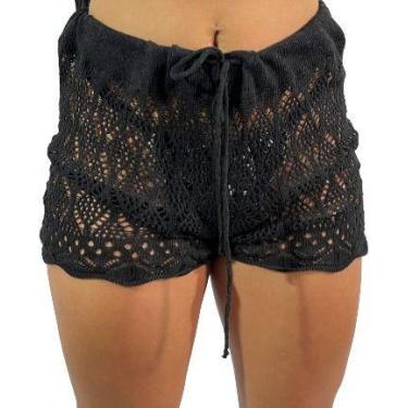 Imagem de Shorts Saída De Praia Feminino Rendado Transparente - R01 - Fanáticos 