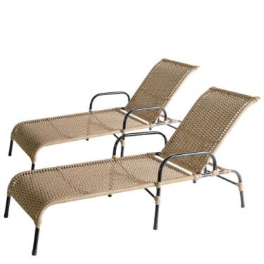 Imagem de Jogo 2 Espreguiçadeiras Catar em Ferro com Pintura Eletrostática para 