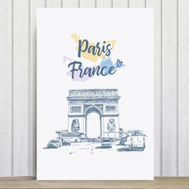 Imagem de Placa Decorativa Paris Arco do Triunfo França MDF 20x30 - Quartinhos