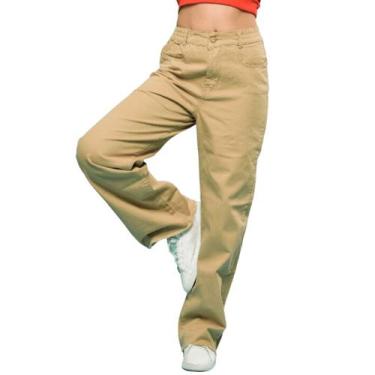 Imagem de Calça Jeans Wide Leg Infantil Menina Pantalona - Calça Feminina Wide L