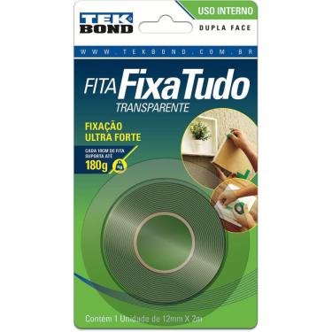 Imagem de Fita Dupla Face Tek Bond Silicone Interna 12Mm Com 2 Metros
