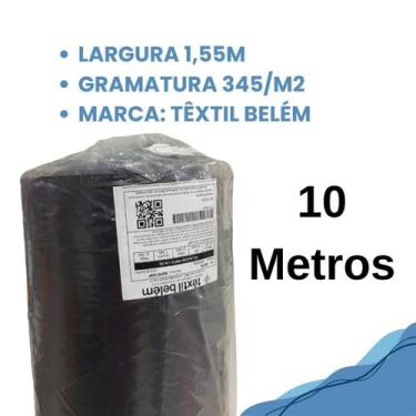 Imagem de 10 Metro Lona Preta Grossa 1,55Largura 345Gr/m2 Textil Belem