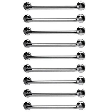 Imagem de Barra de Apoio 60cm Aço Inox Kit 9 Unidades Gestante Idoso Segurança B