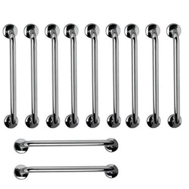 Imagem de Barra de Apoio 60cm Aço Inox Kit 11 Uni Acessibilidade Criança Idoso G