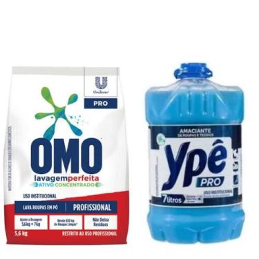 Imagem de Lava Roupas em Pó Sabão Omo 5.6 kg + Amaciante de Roupas ypê 7 Litros