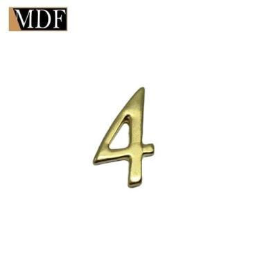 Imagem de Kit 5 Números para Artesanato Apliques 2,22 X 2,56cm  Zamac Dourado - 